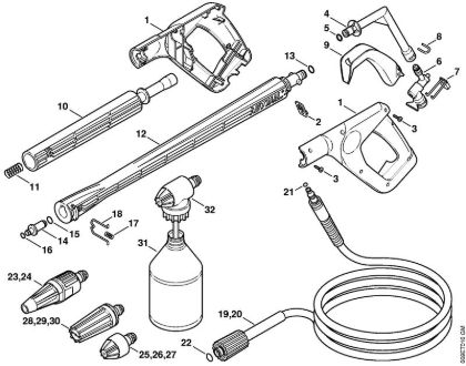 Spray gun, Spray lance/wand Electric pressure washers (RE) RE 106 K Stihl