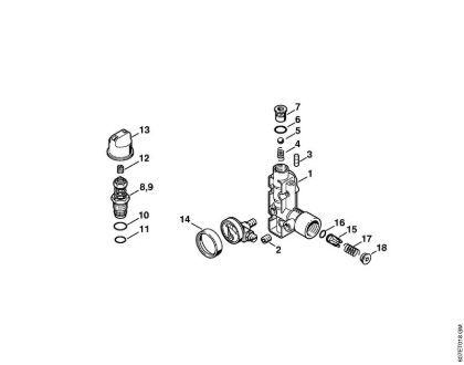 Regulation valve block (15.96) Electric pressure washers (RE) RE 106 KM Stihl