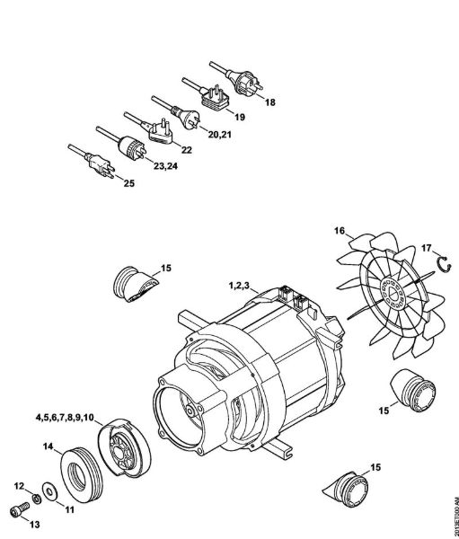 Electric motor, Connecting cable Electric pressure washers (RE) RE 109 Stihl
