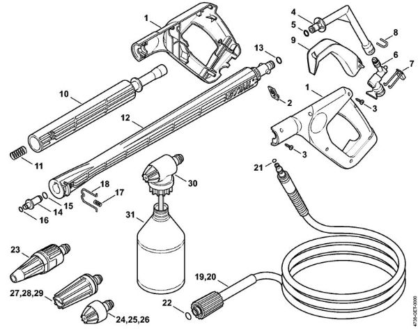 Spray gun, Spray lance/wand Electric pressure washers (RE) RE 116 K Stihl