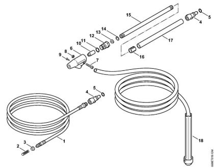 Pipe cleaning kit, Wet sand jet-stream kit Electric pressure washers (RE) RE 117 Stihl