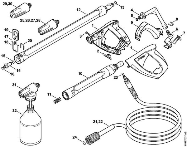 Spray gun, Spray lance/wand Electric pressure washers (RE) RE 118 Stihl
