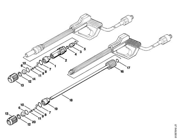 Spray head, spray lance/wand (24.92), (13.91) Electric pressure washers (RE) RE 120 K Stihl