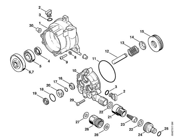 Drive housing, Pump casing Electric pressure washers (RE) RE 125 K Stihl