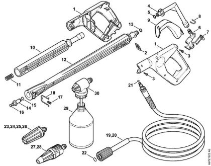 Spray gun, Spray lance/wand (05.2007) Electric pressure washers (RE) RE 127 PLUS Stihl