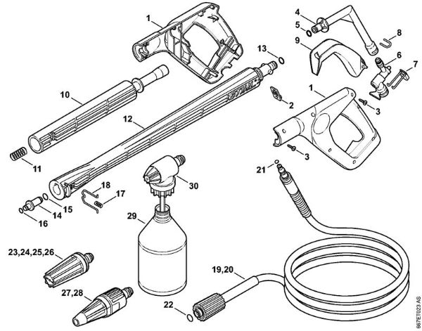 Spray gun, Spray lance/wand (05.2007) Electric pressure washers (RE) RE 127 PLUS Stihl