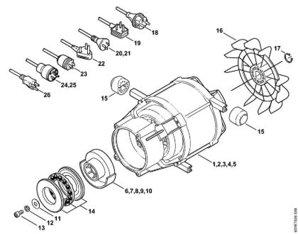 Electric motor, Connecting cable Electric pressure washers (RE) RE 128 PLUS Stihl