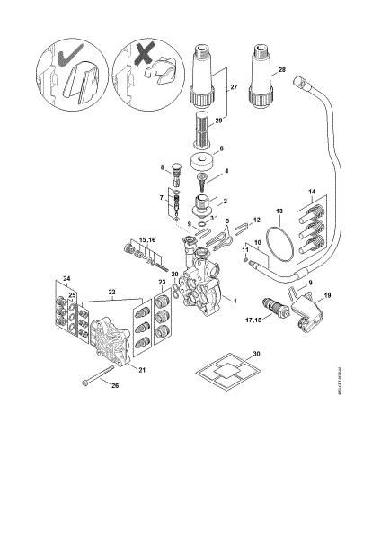 Picture of Pump, valve block RE 130 PLUS