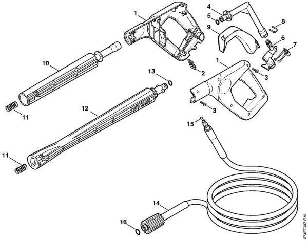Spray gun, Spray lance/wand (05.2007) Electric pressure washers (RE) RE 142 PLUS Stihl