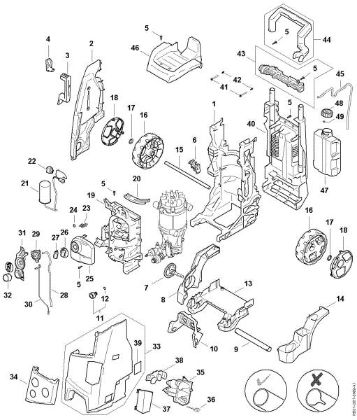 Picture of Chassis, Air baffle, Shroud, Switch housing RE 150 PLUS RE 150 PLUS