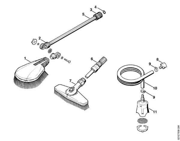 Washing brush, Suction hose Electric pressure washers (RE) RE 160 K Stihl