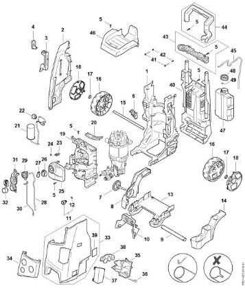 Picture of Chassis, Air baffle, Shroud, Switch housing RE 170 RE 170