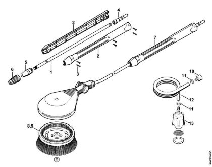 Rotory nozzle, rotory washing brush, Suction hose Electric pressure washers (RE) RE 230 Stihl