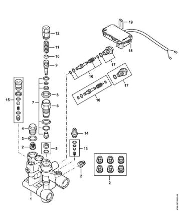 Valve block, Control piston RE 232 Electric pressure washers (RE) RE 232 Stihl