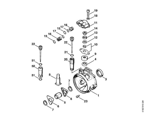 Pump housing Electric pressure washers (RE) RE 260 K Stihl