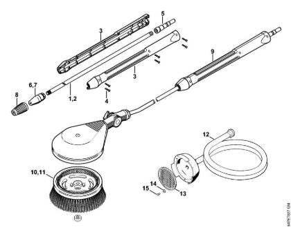 Rotory nozzle, rotory washing brush, Suction hose Electric pressure washers (RE) RE 272 PLUS Stihl