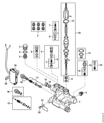 Valve block, Control piston RE 272 PLUS, RE 282 PLUS Electric pressure washers (RE) RE 272 PLUS Stihl