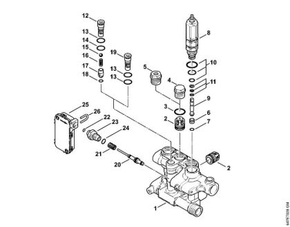 Valve block, Control piston Electric pressure washers (RE) RE 281 Stihl