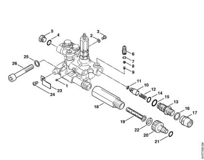 Valve block, Water attachment Electric pressure washers (RE) RE 281 Stihl