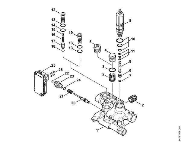 Valve block, Control piston Electric pressure washers (RE) RE 281 PLUS Stihl