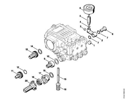 Pressure gauge, Pick-up body Electric pressure washers (RE) RE 300 K Stihl