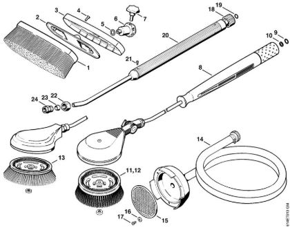 Washing brush, Suction hose Electric pressure washers (RE) RE 300 K Stihl