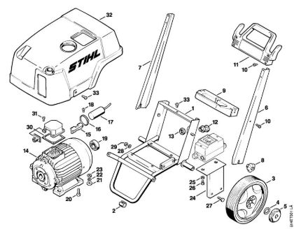 Electric motor, Chassis Electric pressure washers (RE) RE 330 K Stihl