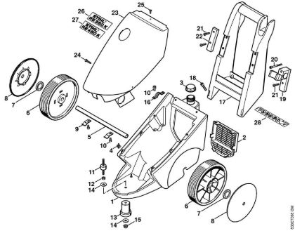 Chassis, Machine cover Electric pressure washers (RE) RE 360 K Stihl