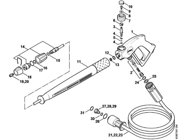 Spray gun, Spray lance/wand Electric pressure washers (RE) RE 360 K PLUS Stihl