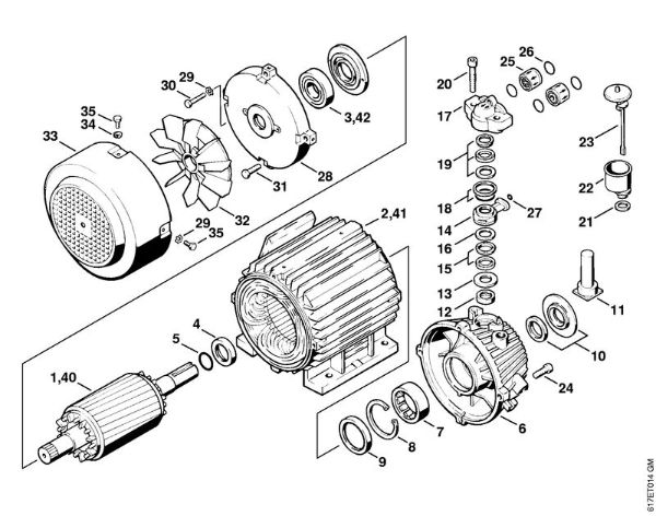 Electric motor RE 400 K, RE 401 K, Pump housing Electric pressure washers (RE) RE 401 K Stihl