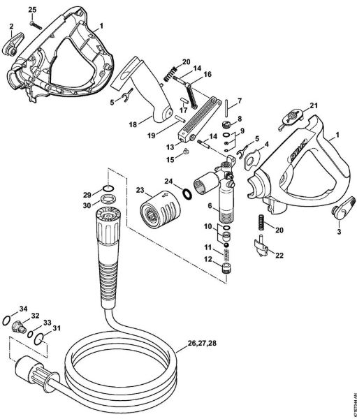 Spray gun, High-pressure hose Electric pressure washers (RE) RE 461 Stihl