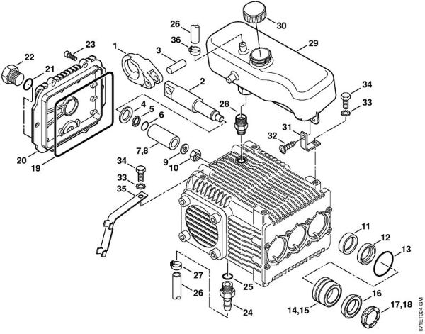 Pump, piston Electric pressure washers (RE) RE 471 PLUS Stihl