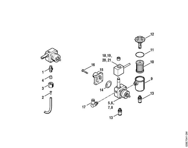 Fuel tank, Fuel pump    X 35 751 076,    X 35 799 999 Electric pressure washers (RE) RE 500 W Stihl