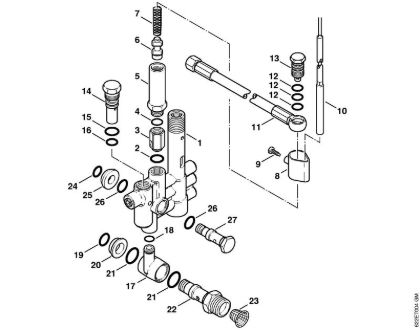 Regulation valve block, Safety valve Electric pressure washers (RE) RE 550 W Stihl