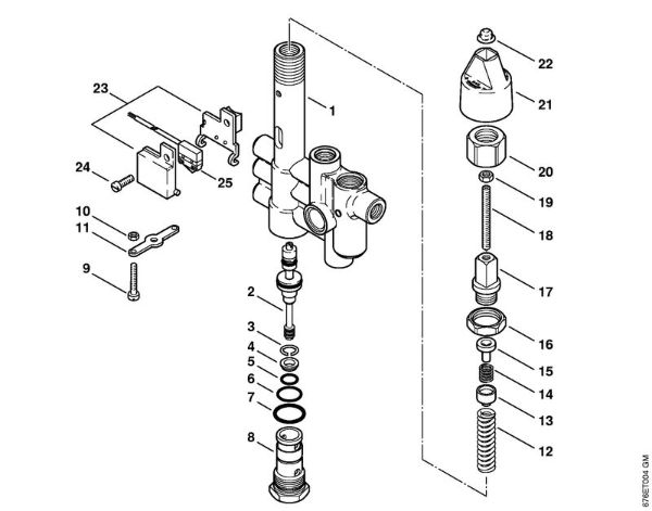 Regulation valve block, Control piston Electric pressure washers (RE) RE 581 PLUS Stihl