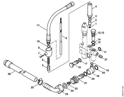 Regulation valve block, Safety valve Electric pressure washers (RE) RE 581 PLUS Stihl