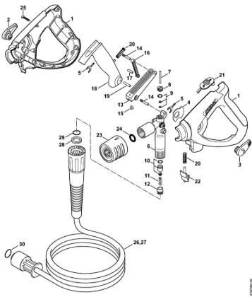 Spray gun RE 581, 581 PLUS, High-pressure hose Electric pressure washers (RE) RE 581 PLUS Stihl