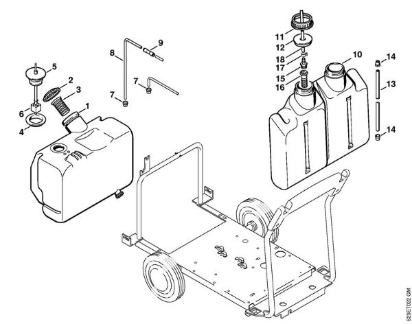 Fuel tank, Detergent tank Electric pressure washers (RE) RE 660 W Stihl