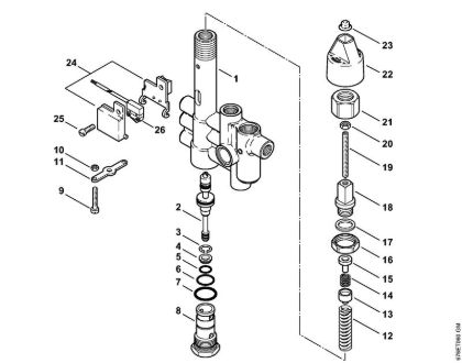 Regulation valve block, Control piston Electric pressure washers (RE) RE 661 Stihl
