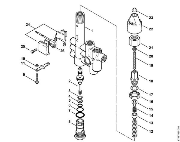 Regulation valve block, Control piston Electric pressure washers (RE) RE 661 Stihl