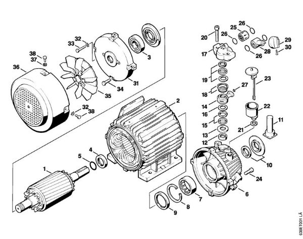 Electric motor, Pump housing Electric pressure washers (RE) RE 830 W Stihl