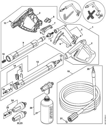 Spray gun, Spray lance/wand Electric pressure washers (RE) RE 90 - 4951 Stihl