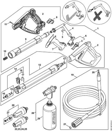 Spray gun, Spray lance/wand Electric pressure washers (RE) RE 95 Stihl