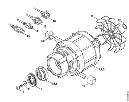 Electric motor, Connecting cable Electric pressure washers (RE) RE 98 Stihl
