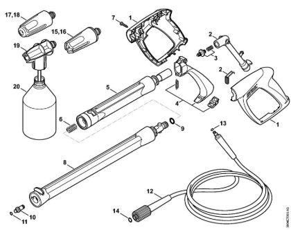 Spray gun, Spray lance/wand Electric pressure washers (RE) RE 98 Stihl