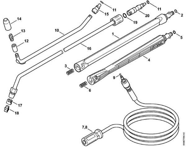 Spray lance/wand, High-pressure hose    06/2019 Electric pressure washers (RE) RE 98 Stihl