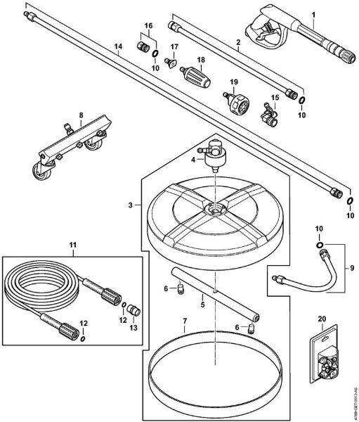 Spray gun, High-pressure hose, Accessories Gasoline powered pressure washers (RB) RB 400 Dirt Boss Stihl