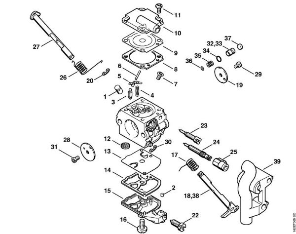Carburetor C1Q-S96 (41.2006), (19.2008) Special-purpose units (PC, SP, MC) MC 200 Stihl