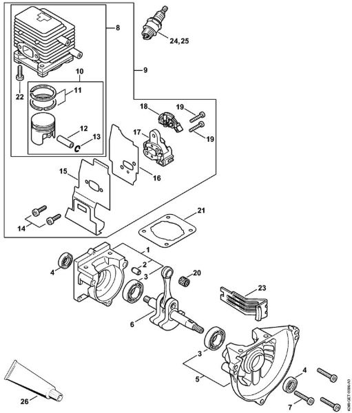 Crankcase, Cylinder Special-purpose units (PC, SP, MC) PC 75 Stihl