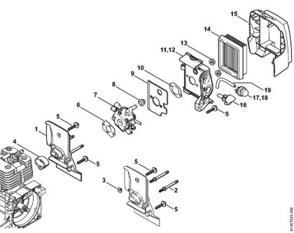 Carburetor housing, Air filter Special-purpose units (PC, SP, MC) SP 200 Stihl